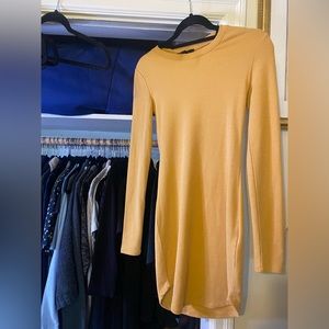 Long Sleeve Comfy Yellow Dress
